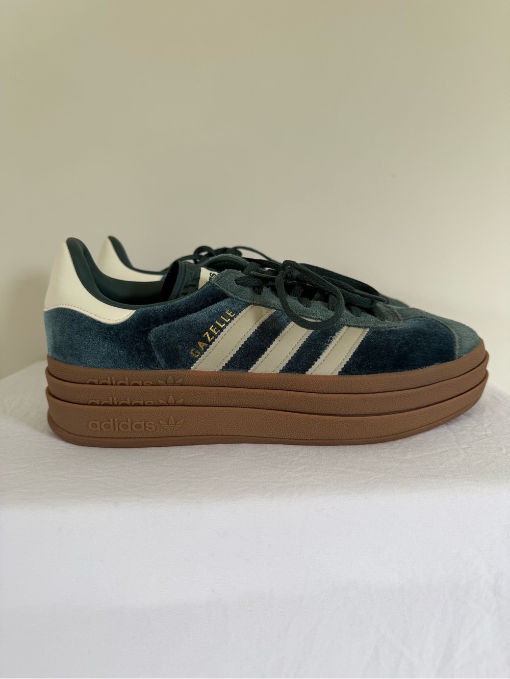 adidas Gazelle Platform Sneaker - Teal, White & Brown